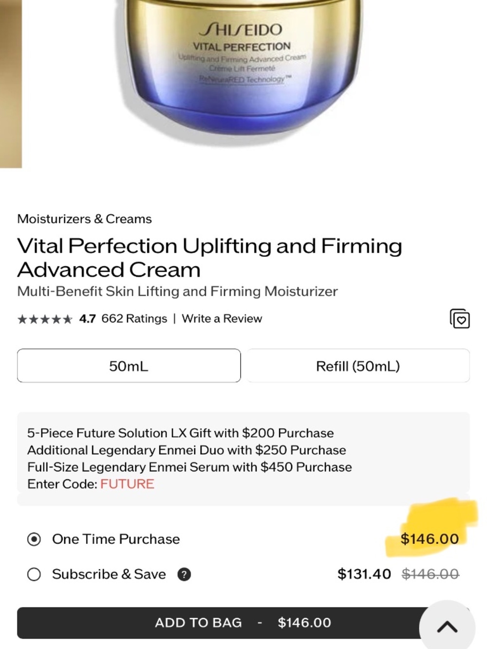 Brand new set of 2 Shiseido Vital Perfection Uplifting and Firming Creams - Picture 2 of 6